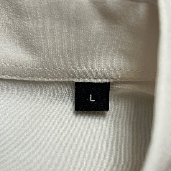 The Kooples white button down Silk Shirt NWOT Slim Long Sleeve Size Large - Picture 7 of 13